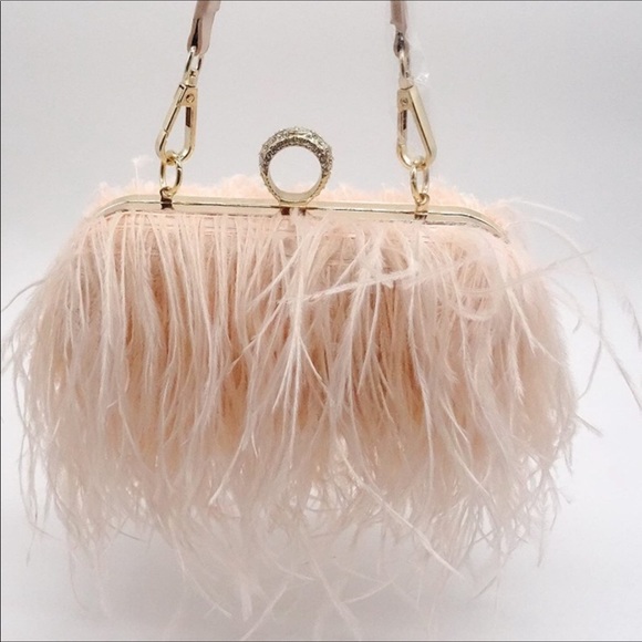 Handbags - Real Natural Feather Tote Evening Clutch Bag